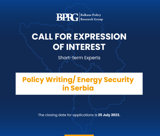 Call for Expression of Interest – Policy Writing/ Energy Security in Serbia