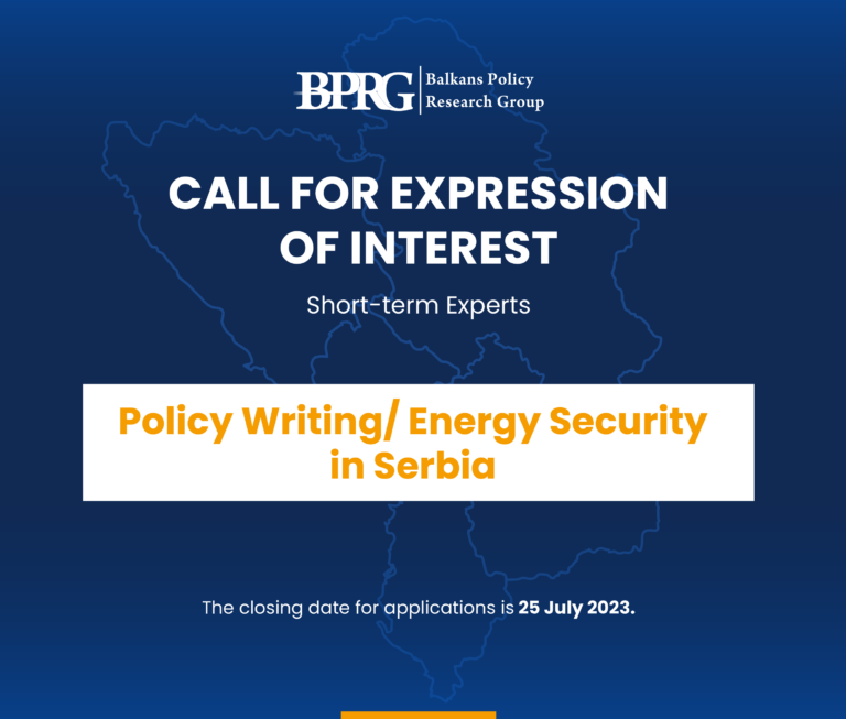 Call for Expression of Interest - Policy Writing/ Energy Security in Serbia