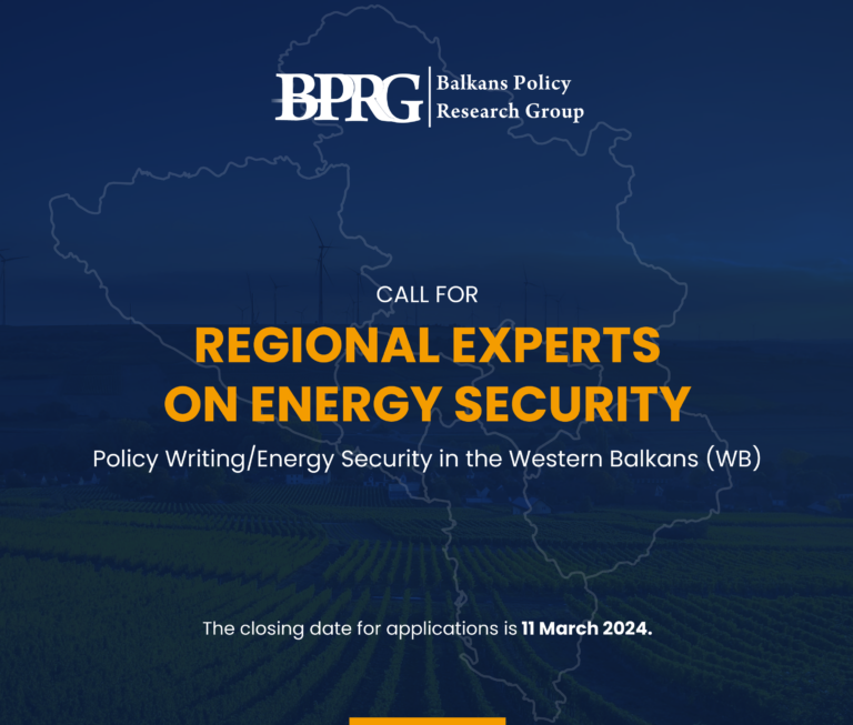 CALL FOR REGIONAL EXPERTS ON ENERGY SECURITY